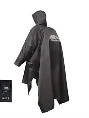 Waterproof Rain Poncho Lightweight Hooded Raincoat Portable Outdoor Camping